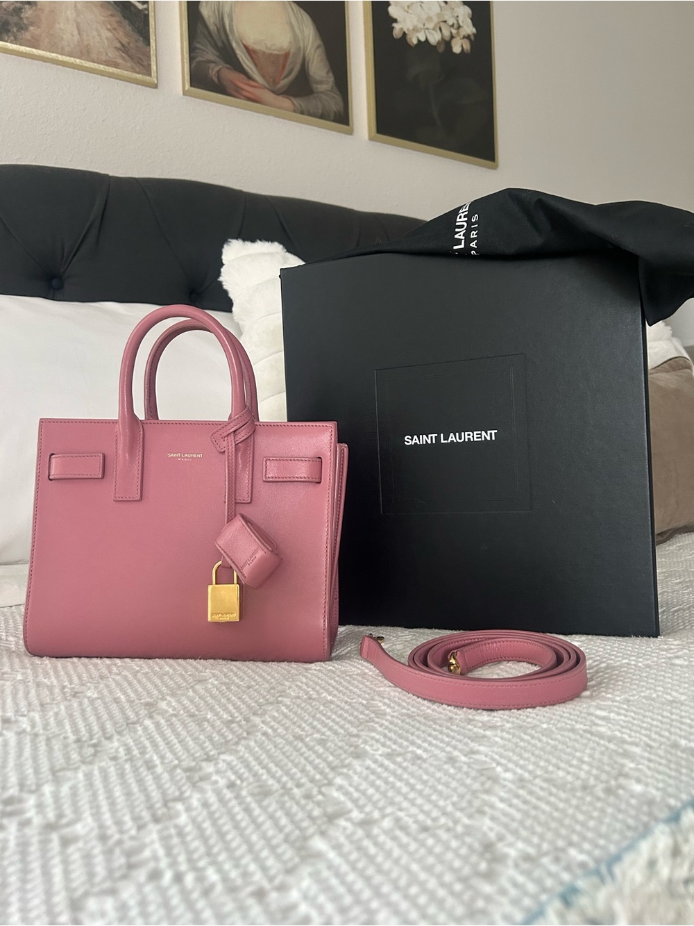 Saint Laurent dusty rose pink Nano Sac de Jour